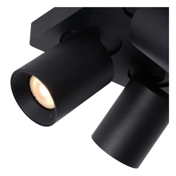 Lucide NIGEL - Spot plafond - LED Dim to warm - GU10 - 4x5W 2200K/3000K - Noir - DETAIL 2